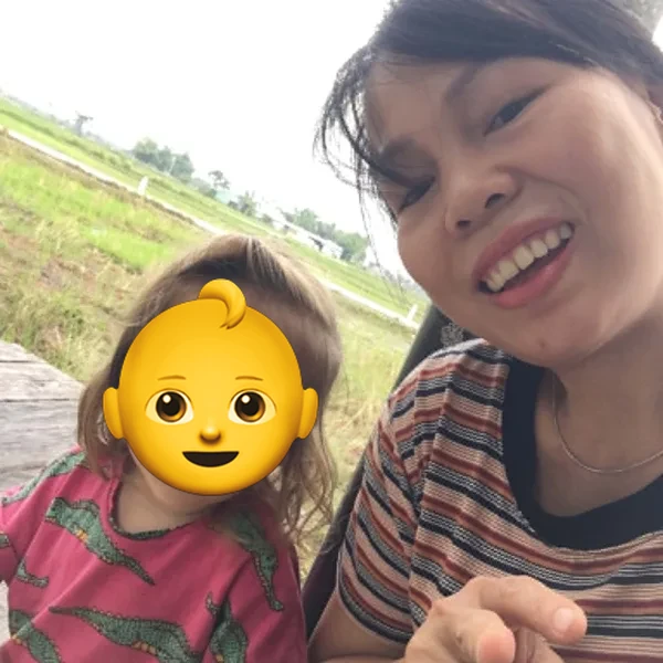 Trang with families in Hoi An