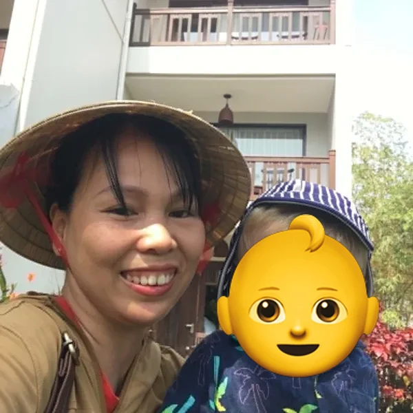 Trang with families in Hoi An