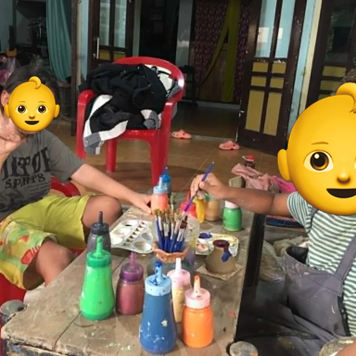 Trang with families in Hoi An